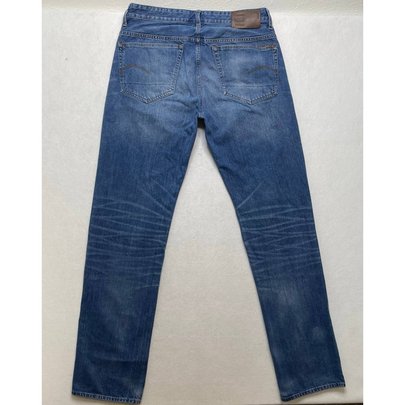 G-Star Raw Mens 35x38 Long 3301 Relaxed Fit Medium Wash Straight Leg Jeans - Picture 4 of 11